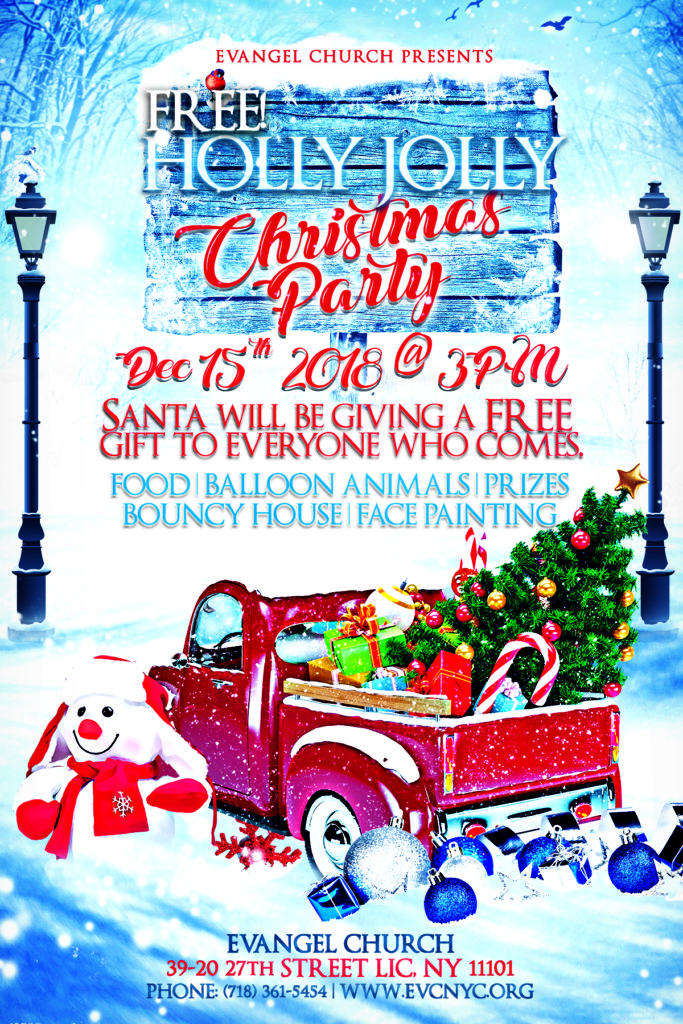 Holly Jolly Christmas Party Flyer 4X6